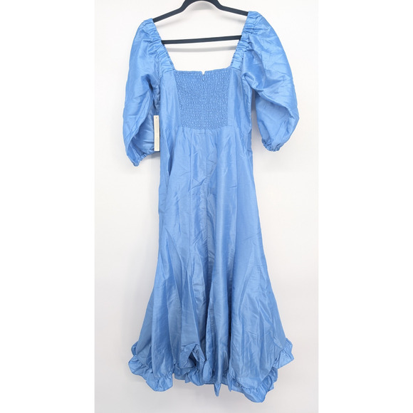 NWT Anthropologie HUTCH Twist-Front Puff-Sleeve Ruffle-Hem Dress Sz S #NB459 - Picture 6 of 11